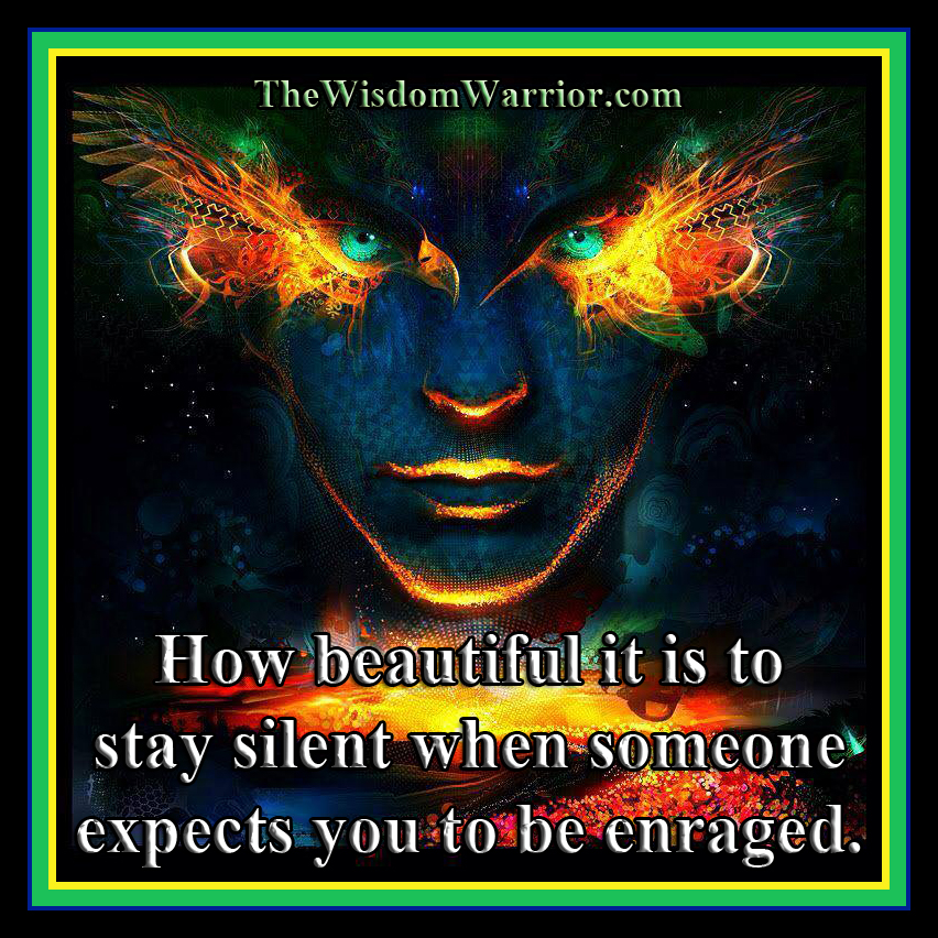 How beautiful it is to remain silent when someone expects you to be enraged.